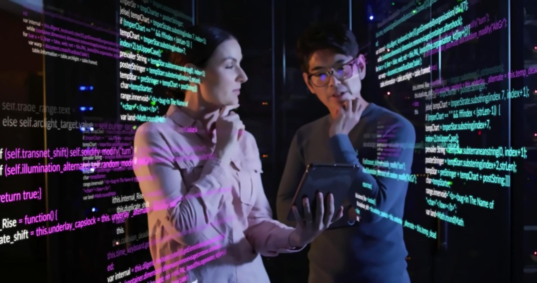 Development team collaborating on distributed system architecture